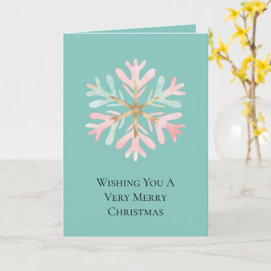 Carte Parfum de Noël rose blanc (Fleur jaune)