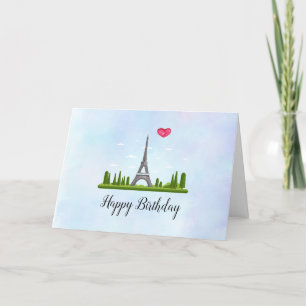 Carte Paris avec la Tour Eiffel Anniversaire