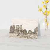 Carte Paris by the Seine Greeting Card (Fleur jaune)