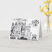 Carte Paris France Doodle (Fleur jaune)