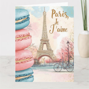Carte Paris, Je T'aime - Tour Eiffel avec Macarons