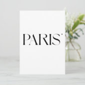 Carte Paris - minimalistic typography card (Debout devant)