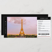Carte Paris Trip Boarding Pass Vacances (Devant / Derrière)