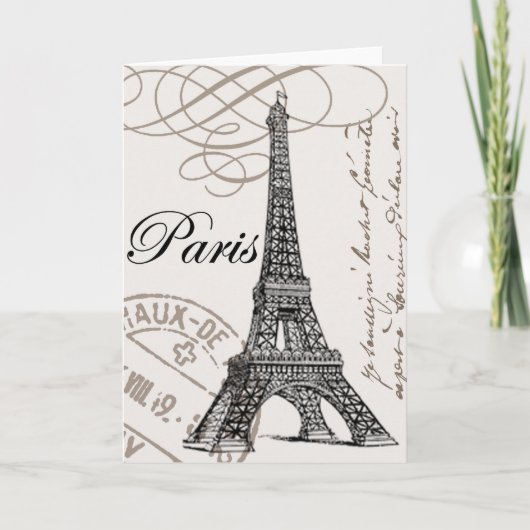 Carte Paris vintage...carte pour notes (Devant)