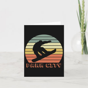 Carte Park City Utah Snowboard Retro Sunset