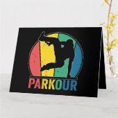 Carte Parkour Free Running Training Traceur Retro (Fleur jaune)