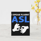 Carte Parle Fluent Asl. Langue des signes main de l'Asl  (Fleur jaune)