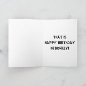 CARTE PARLER À DONKEY IL A **JOLI ANNIVERSAIRE** (Intérieur)