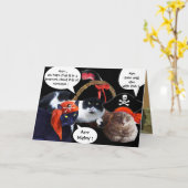 CARTE PARLER DE CHATS DE PIRATES, PIRATES ANCIENNES CART (Fleur jaune)