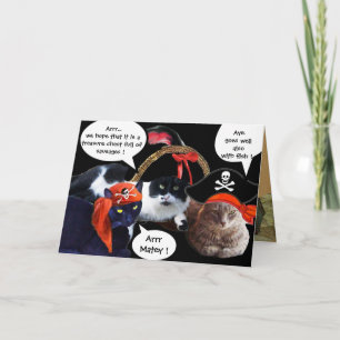 CARTE PARLER DE CHATS DE PIRATES, PIRATES ANCIENNES CART