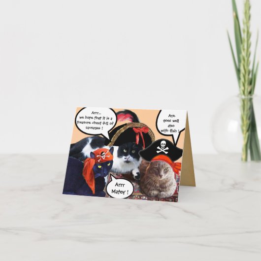 CARTE PARLER DE CHATS DE PIRATES, PIRATES ANCIENNES CART (Devant)