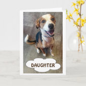 CARTE PARLER DE CHIEN POUR NOTRE FILLE À L'ANNIVERSAIRE (Fleur jaune)