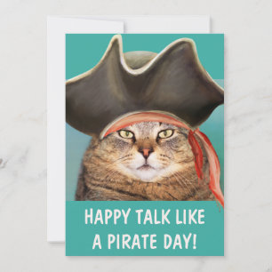 Carte Parlez Comme Un Chat Drôle De Pirate