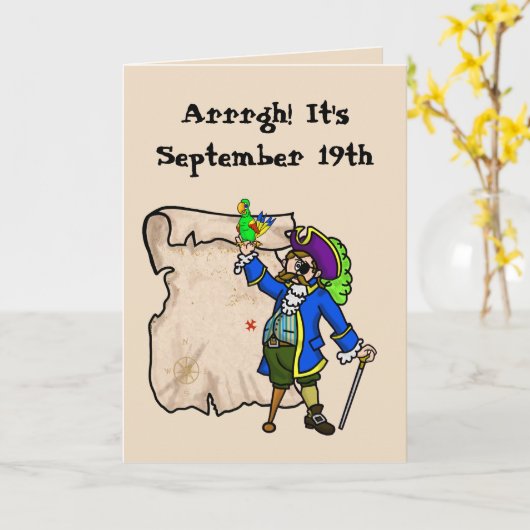 Carte Parlez Comme Un Pirate Day Pirate & Treasure Map C (Fleur jaune)