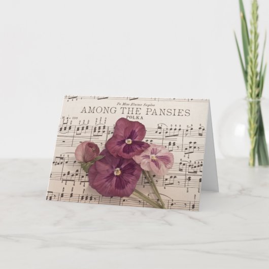 Carte Parmi Les Pansies (Devant)