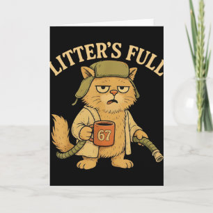 Carte Parodie de chat complet de Funny Litter 67 Six Sev