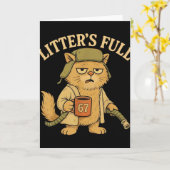 Carte Parodie de chat complet de Funny Litter 67 Six Sev (Fleur jaune)