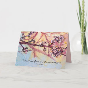 Carte Parole d'encouragement Psaume 56 Arbre