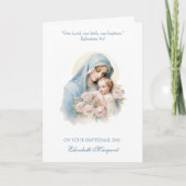 Carte Parrain Baptême Bébé Fille Christ Mary Jésus (Devant)