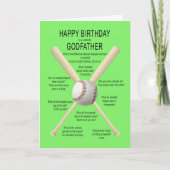 Carte Parrain, blagues de baseball d'anniversaire (Devant)