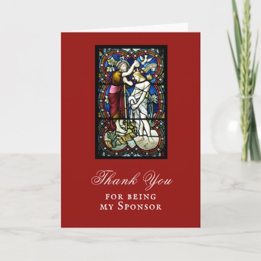 Carte Parrain de baptême d'adulte Merci (Devant)