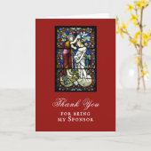Carte Parrain de baptême d'adulte Merci (Fleur jaune)