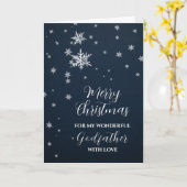 Carte Parrain de neige moderne Joyeux Noël (Fleur jaune)