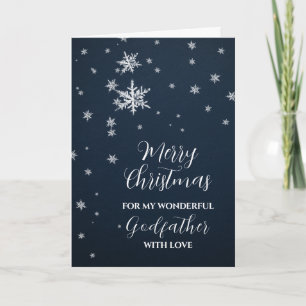 Carte Parrain de neige moderne Joyeux Noël
