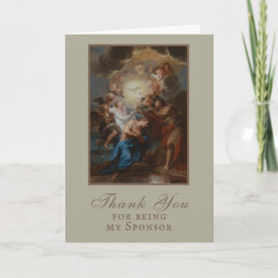 Carte Parrain ou Marraine de Baptême d'Adulte Merci