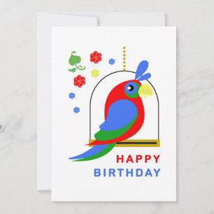Carte Parrot and Flowers