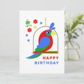 Carte Parrot and Flowers (Debout devant)