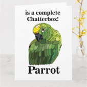 Carte Parrot Bird Chatterbox drôle Anniversaire (Fleur jaune)