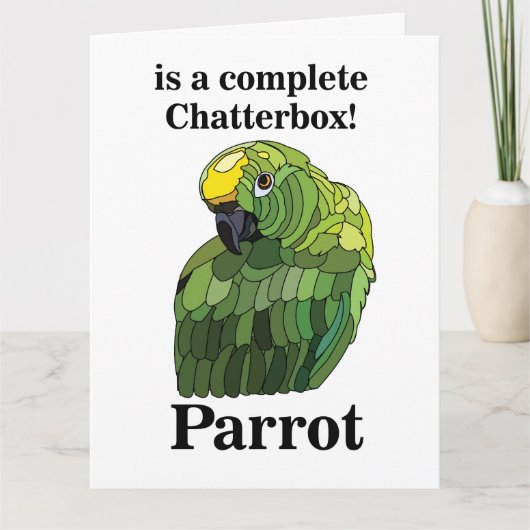 Carte Parrot Bird Chatterbox drôle Anniversaire (Devant)