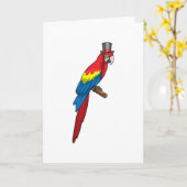 Carte Parrot comme Gentleman avec Casquette (Fleur jaune)