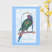 Carte Parrot d'anniversaire (Fleur jaune)