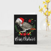 Carte Parrot gris africain de Noël (Fleur jaune)