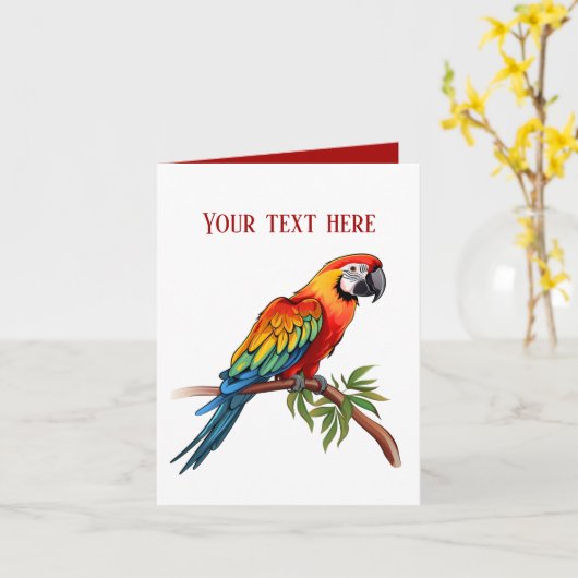 Carte Parrot tropical mignon ajouter du texte n'importe  (Fleur jaune)