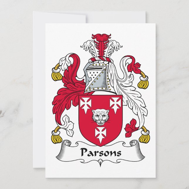 Carte Parsons Family Crest (Devant)