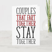 Carte Part, Restez Ensemble, Anniversaire Drôle, Saint V (Devant)