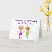 CARTE **PARTAGER LES ANNIVERSES** EST MON CADEAU D'ANNIV (Fleur jaune)