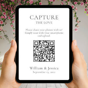 Carte Partagez les photos de mariage avec code QR