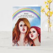Carte Partenaire Anny Lesbian Couple Pot Gold Rainbow (Fleur jaune)