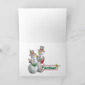 Carte Partenaire de pickleball bonhomme de neige de Noël (Intérieur)