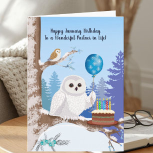 Carte Partenaire de vie Joyeux anniversaire de janvier H