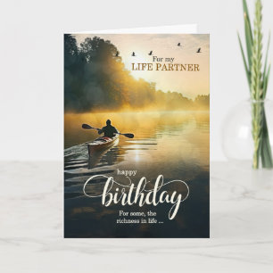 Carte Partenaire de vie pour son anniversaire en kayak s