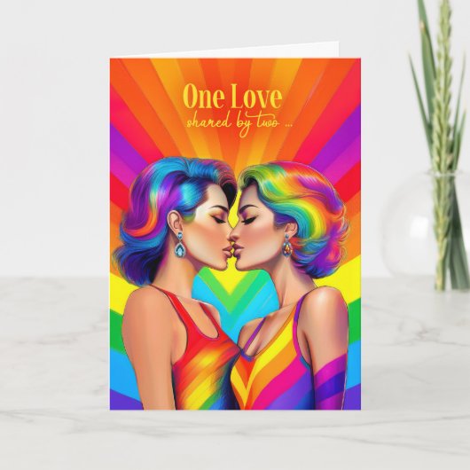 Carte Partenaire Gay Anniversaire Lesbian Couple Rainbow (Devant)
