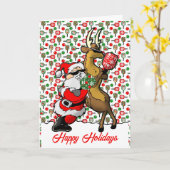 Carte Partenaires de Pickleball : le Père Noël et ses re (Fleur jaune)