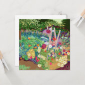 Carte Parterres de fleurs jardin de campagne art prjnt (Devant/Arrière en situation)