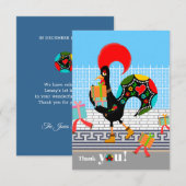 Carte Parti Anniversaire de enfant de la parade de coq p (Devant / Derrière)