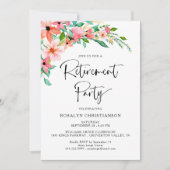 Carte Parti de retraite Tropical Floral moderne Script (Devant)